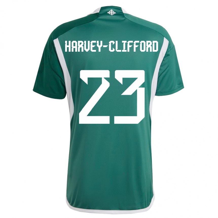 Men Football Northern Ireland Maddy Harvey-Clifford #23 Green Home Jersey 24-26 T-Shirt Uk