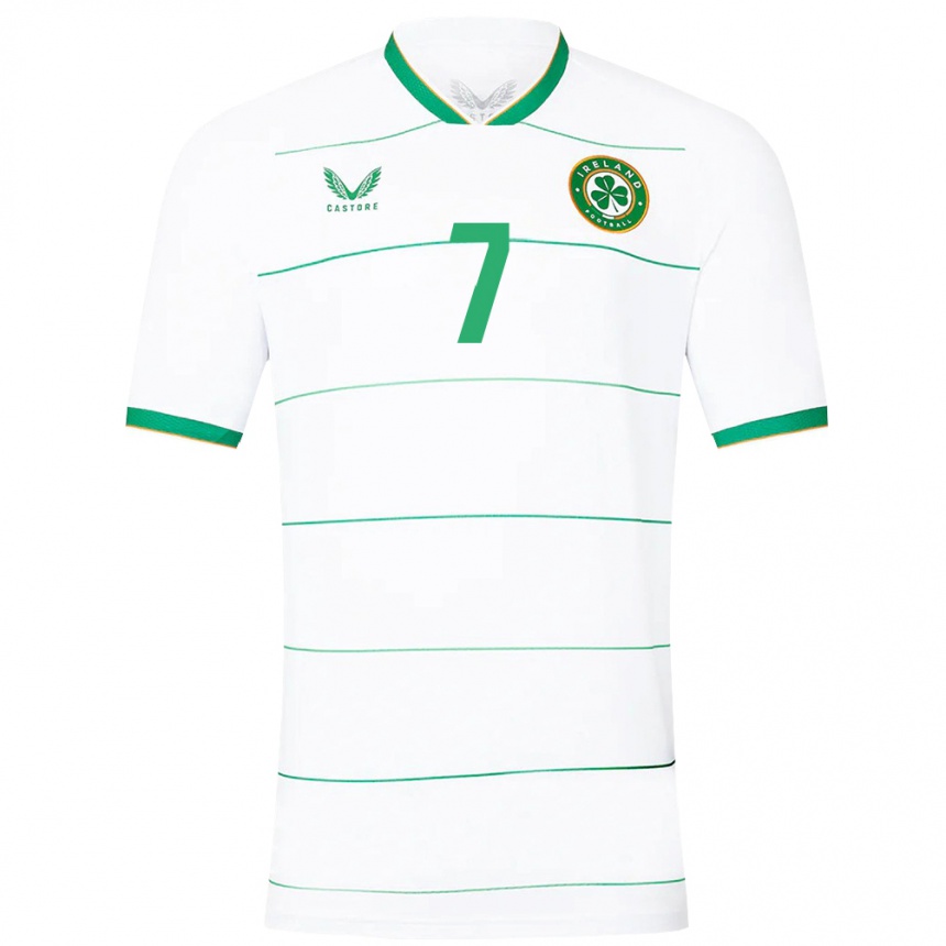 Men Football Ireland Callum Robinson #7 White Away Jersey 24-26 T-Shirt Uk