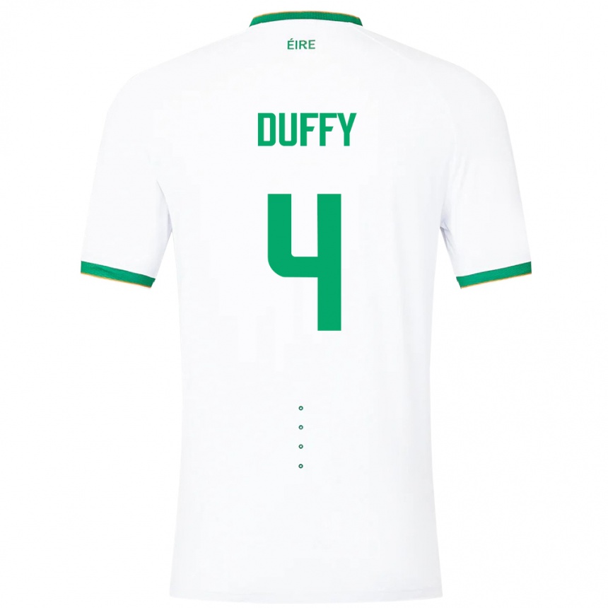 Men Football Ireland Shane Duffy #4 White Away Jersey 24-26 T-Shirt Uk