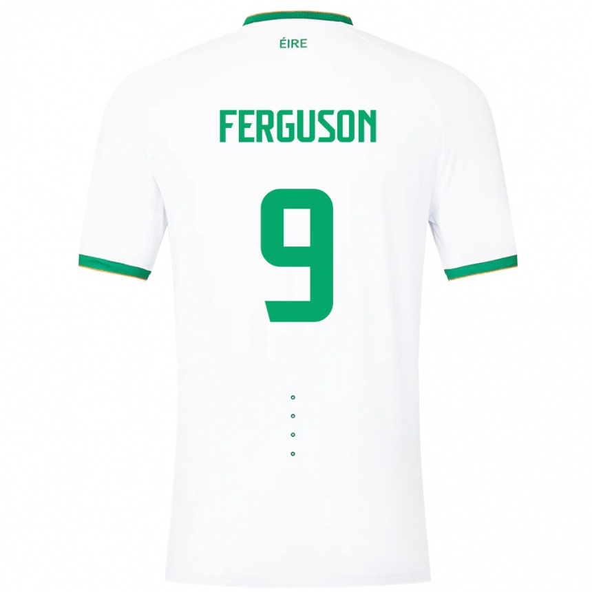 Men Football Ireland Evan Ferguson #9 White Away Jersey 24-26 T-Shirt Uk