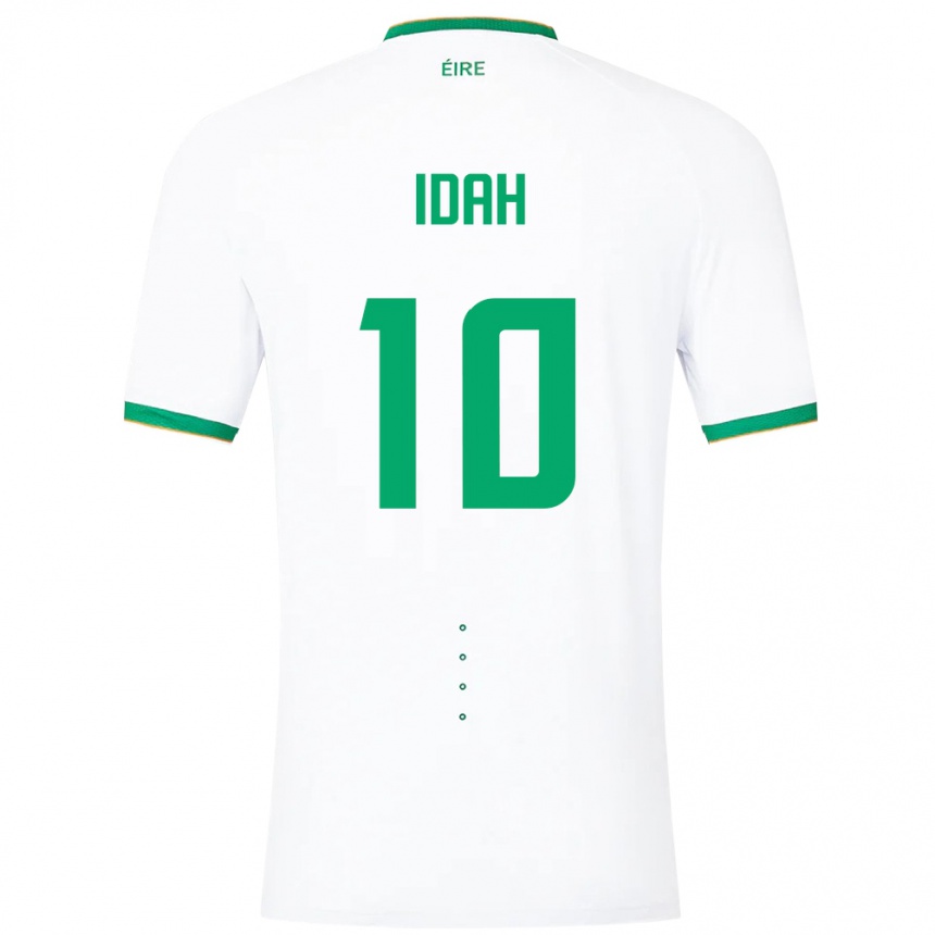 Men Football Ireland Adam Idah #10 White Away Jersey 24-26 T-Shirt Uk