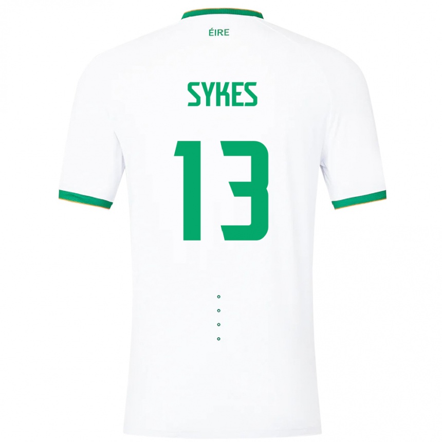 Men Football Ireland Mark Sykes #13 White Away Jersey 24-26 T-Shirt Uk