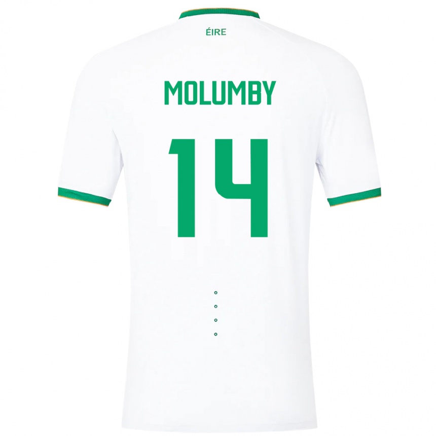 Men Football Ireland Jayson Molumby #14 White Away Jersey 24-26 T-Shirt Uk