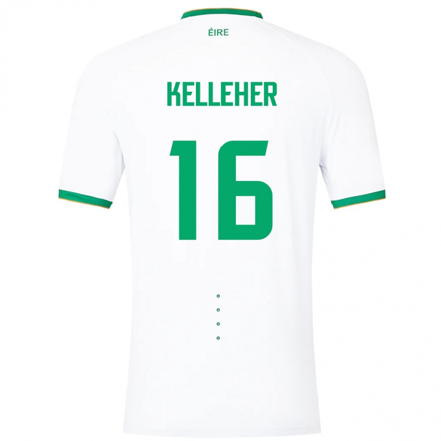 Men Football Ireland Caoimhín Kelleher #16 White Away Jersey 24-26 T-Shirt Uk