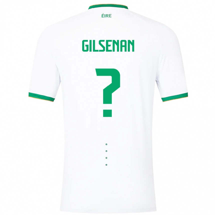 Men Football Ireland Zak Gilsenan #0 White Away Jersey 24-26 T-Shirt Uk