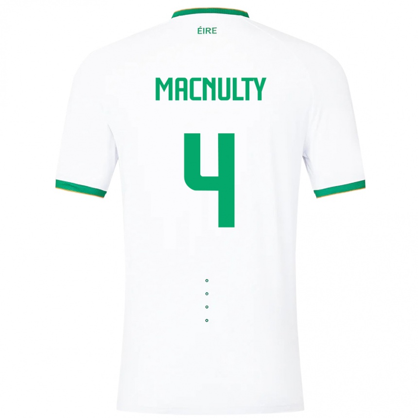 Men Football Ireland Anselmo García Macnulty #4 White Away Jersey 24-26 T-Shirt Uk