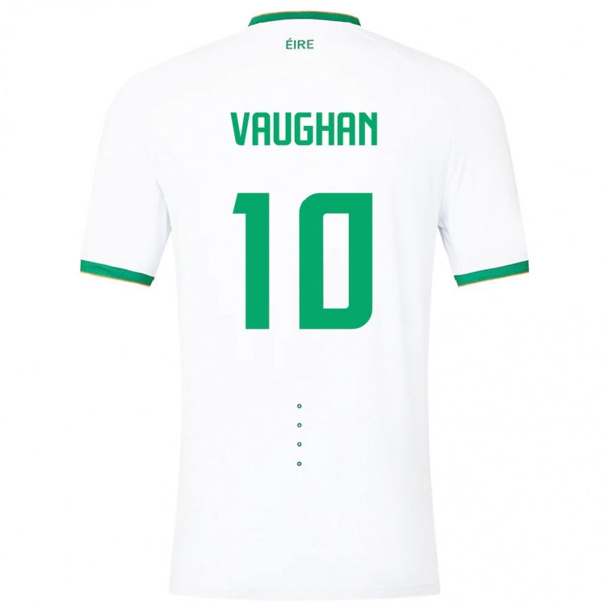 Men Football Ireland Harry Vaughan #10 White Away Jersey 24-26 T-Shirt Uk