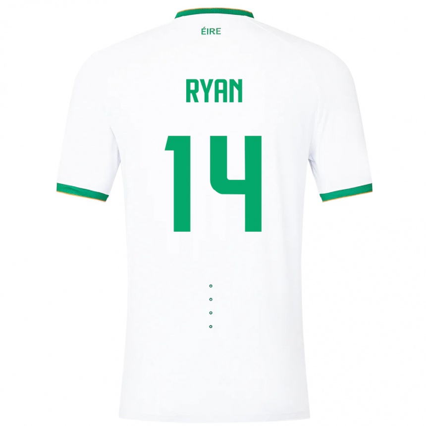 Men Football Ireland John Ryan #14 White Away Jersey 24-26 T-Shirt Uk