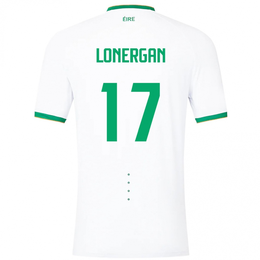 Men Football Ireland Tom Lonergan #17 White Away Jersey 24-26 T-Shirt Uk