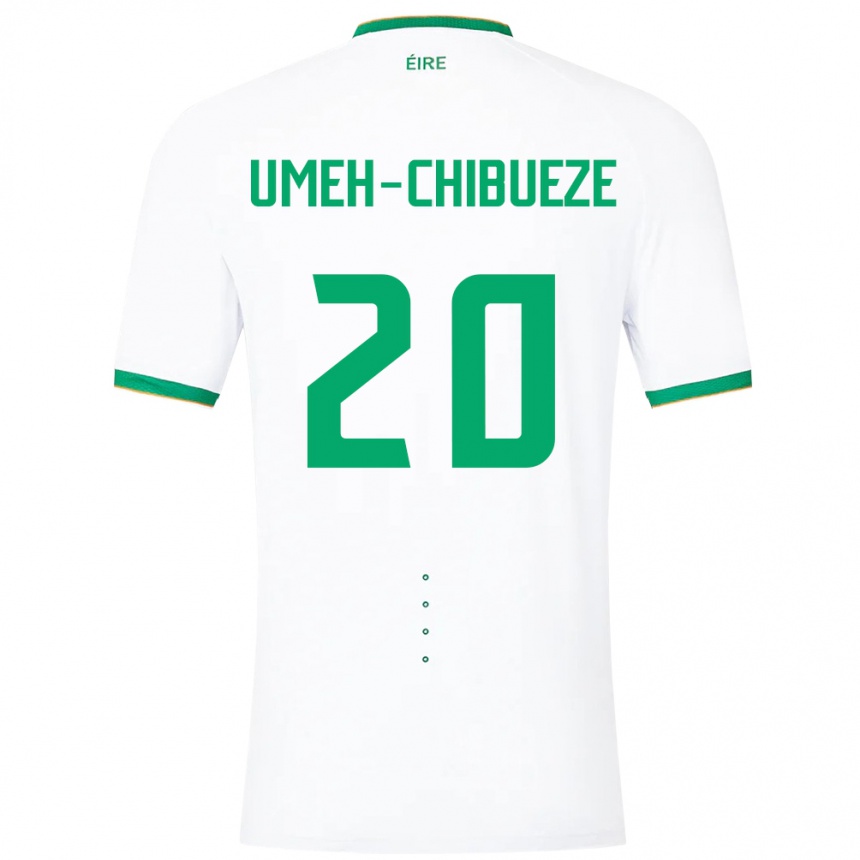 Men Football Ireland Franco Umeh-Chibueze #20 White Away Jersey 24-26 T-Shirt Uk