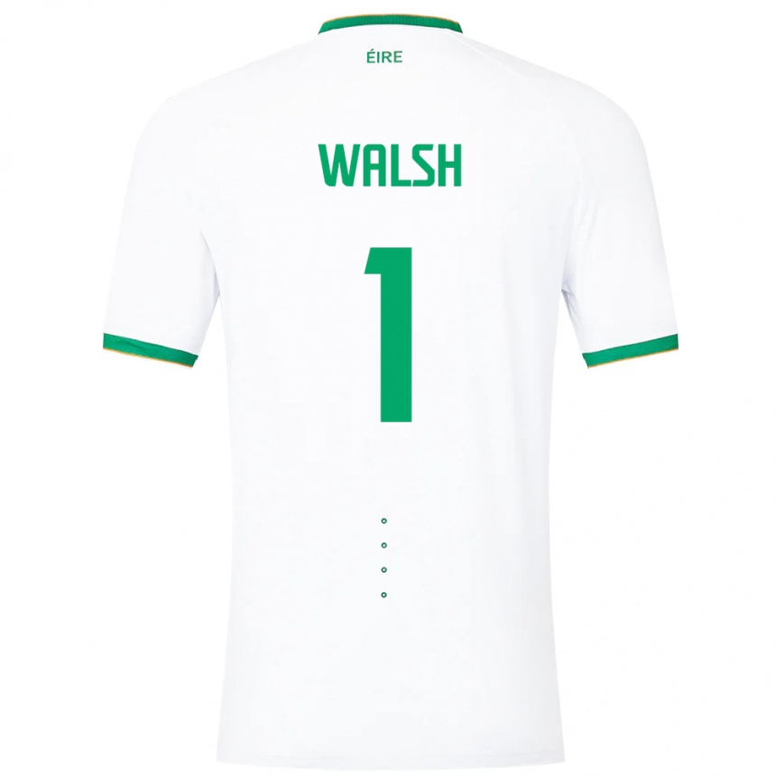 Men Football Ireland Conor Walsh #1 White Away Jersey 24-26 T-Shirt Uk