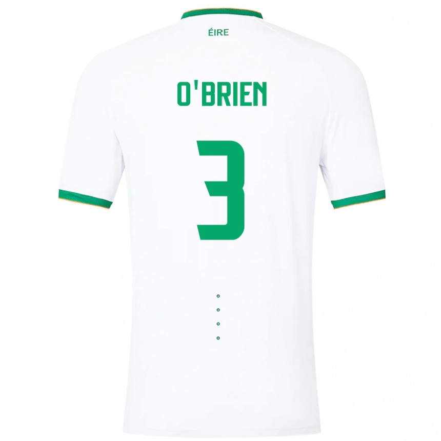 Men Football Ireland Luke O'brien #3 White Away Jersey 24-26 T-Shirt Uk