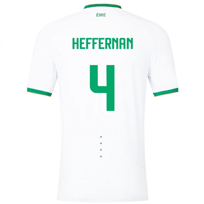 Men Football Ireland Cathal Heffernan #4 White Away Jersey 24-26 T-Shirt Uk