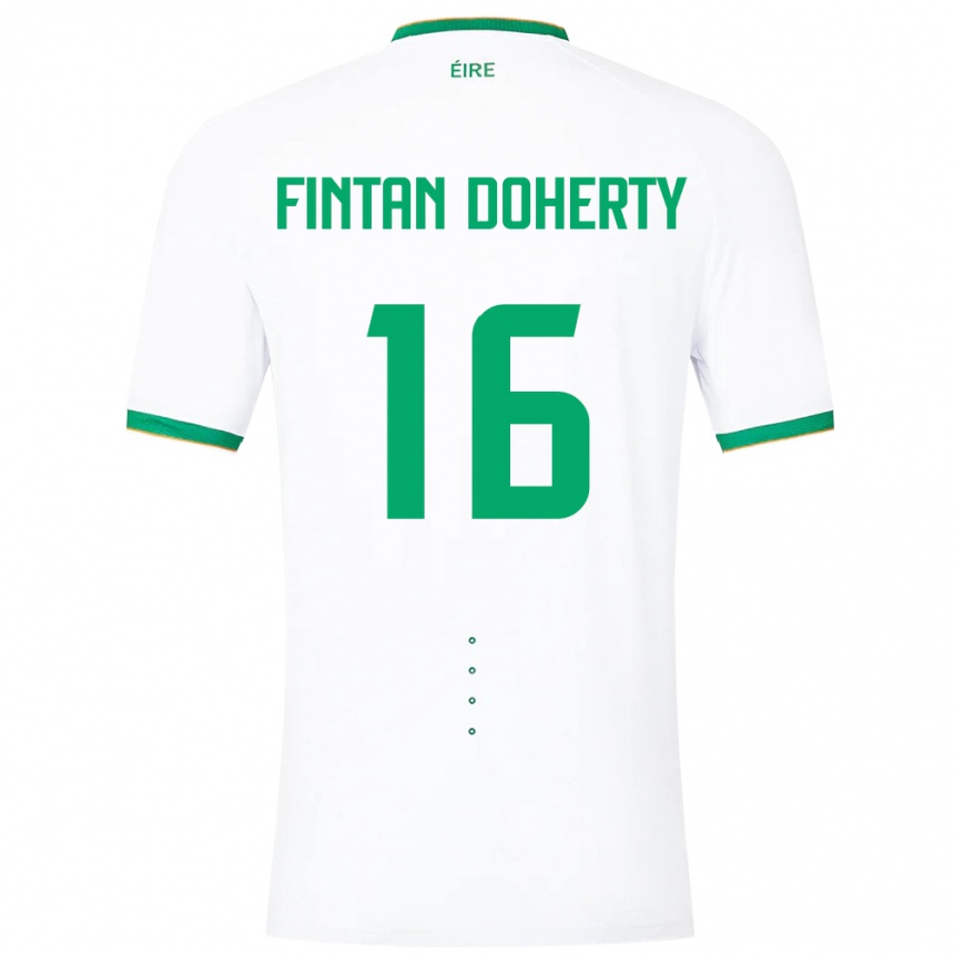 Men Football Ireland Fintan Doherty #16 White Away Jersey 24-26 T-Shirt Uk