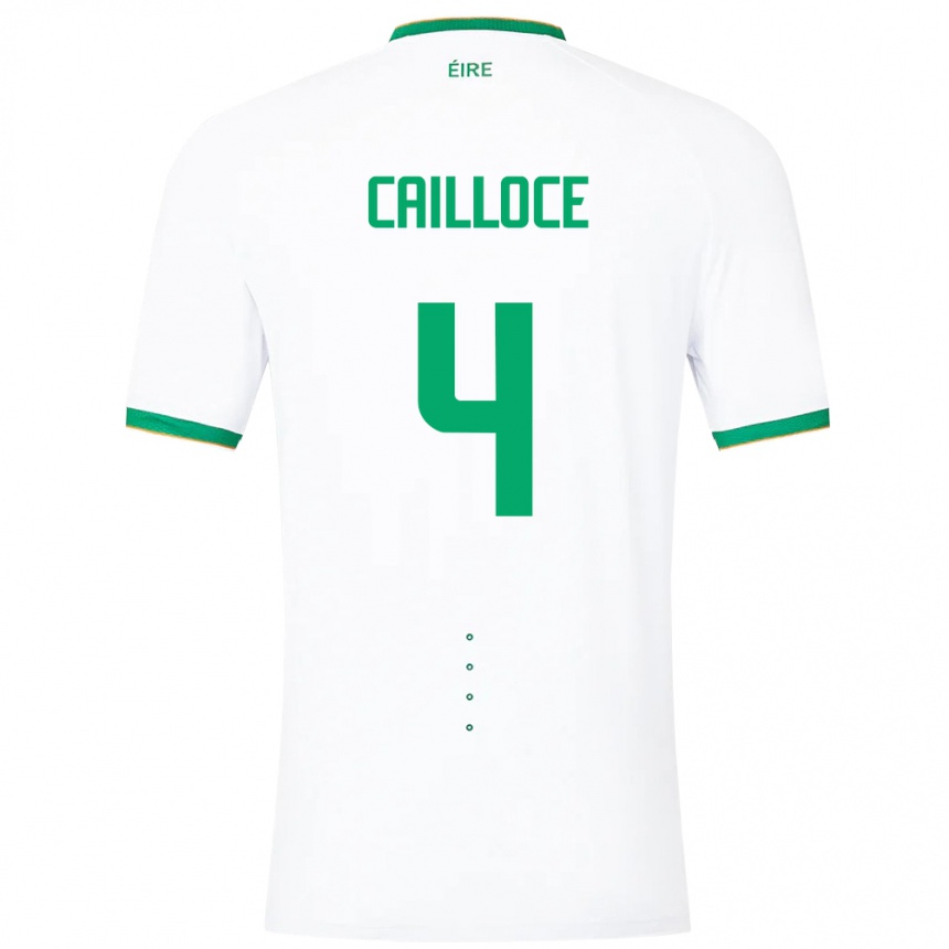 Men Football Ireland Luca Cailloce #4 White Away Jersey 24-26 T-Shirt Uk