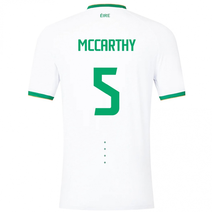 Men Football Ireland Taylor Mccarthy #5 White Away Jersey 24-26 T-Shirt Uk