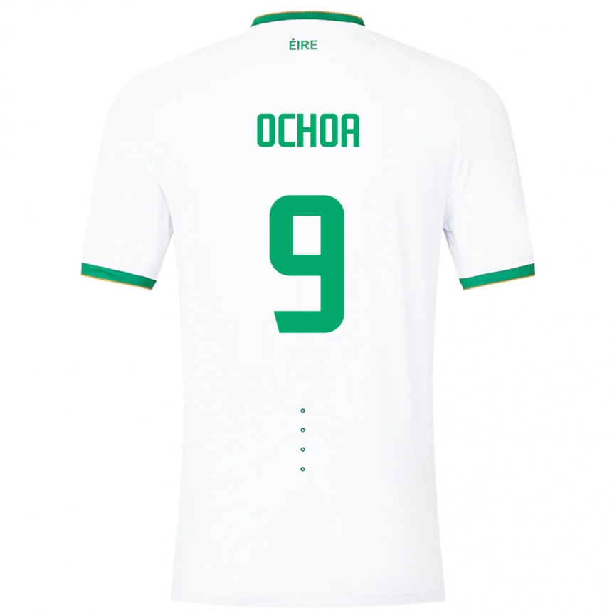 Men Football Ireland Aarón Ochoa #9 White Away Jersey 24-26 T-Shirt Uk