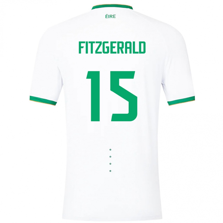 Men Football Ireland Kyle Fitzgerald #15 White Away Jersey 24-26 T-Shirt Uk