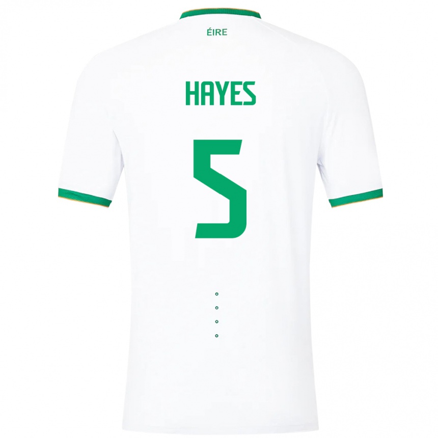 Men Football Ireland Caitlin Hayes #5 White Away Jersey 24-26 T-Shirt Uk