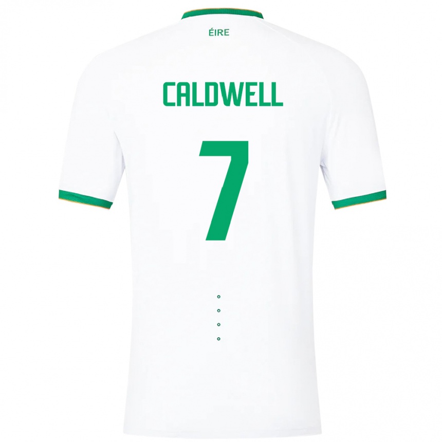 Men Football Ireland Diane Caldwell #7 White Away Jersey 24-26 T-Shirt Uk