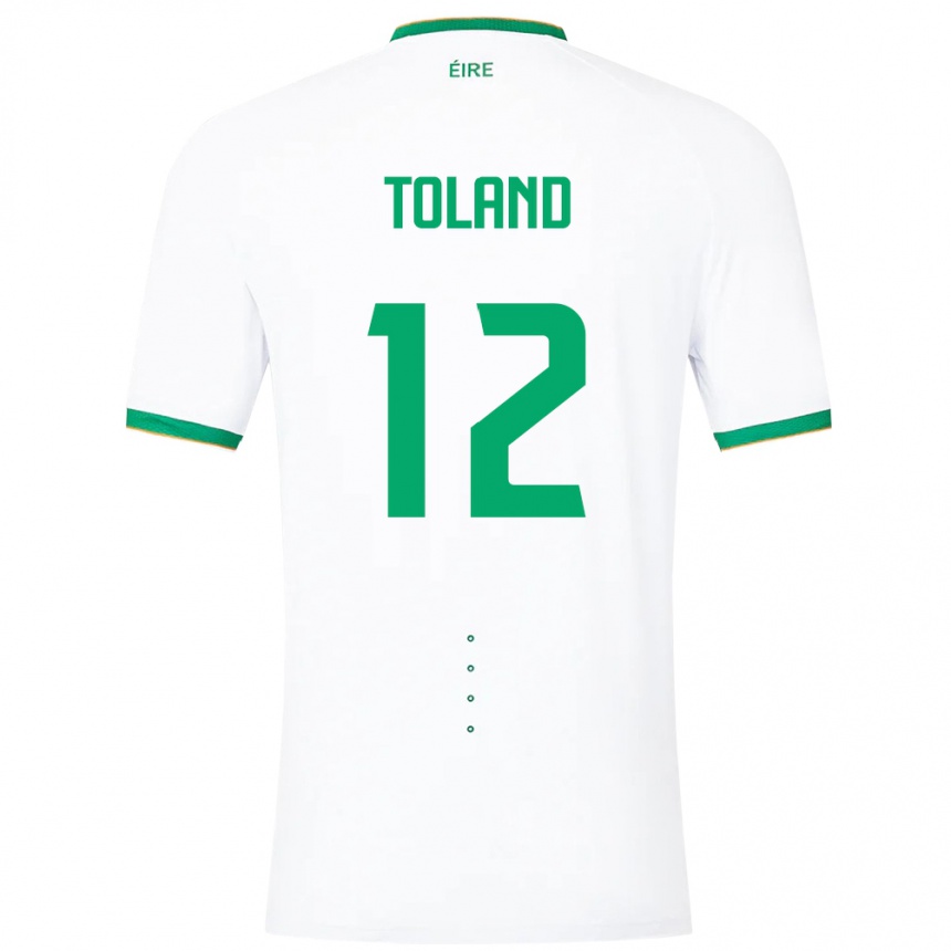 Men Football Ireland Tyler Toland #12 White Away Jersey 24-26 T-Shirt Uk