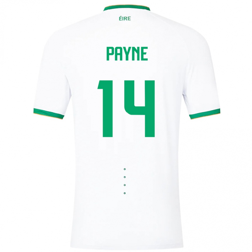 Men Football Ireland Heather Payne #14 White Away Jersey 24-26 T-Shirt Uk