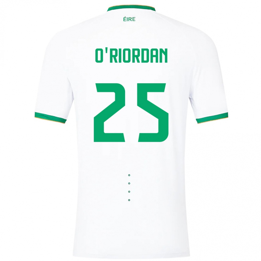 Men Football Ireland Claire O'riordan #25 White Away Jersey 24-26 T-Shirt Uk