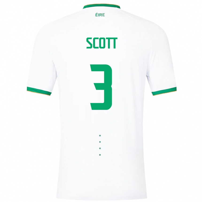 Men Football Ireland Harriet Scott #3 White Away Jersey 24-26 T-Shirt Uk