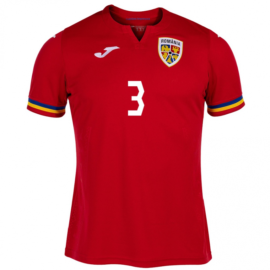 Men Football Romania Alexandra Tunoaia #3 Red Away Jersey 24-26 T-Shirt Uk