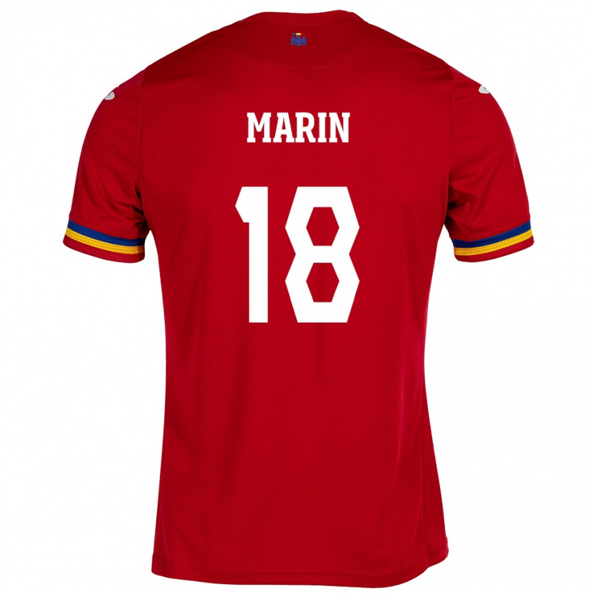 Men Football Romania Răzvan Marin #18 Red Away Jersey 24-26 T-Shirt Uk