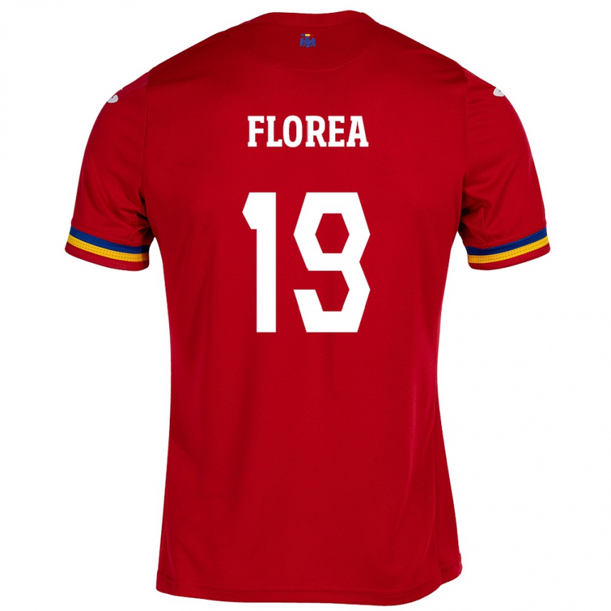 Men Football Romania Răzvan Florea #19 Red Away Jersey 24-26 T-Shirt Uk