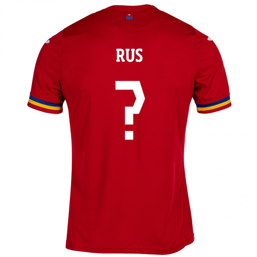 Men Football Romania Jayden Rus #0 Red Away Jersey 24-26 T-Shirt Uk