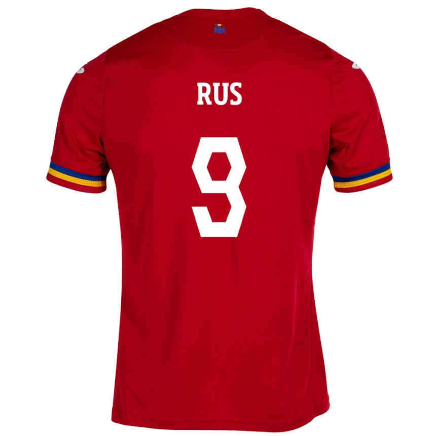 Men Football Romania Laura Rus #9 Red Away Jersey 24-26 T-Shirt Uk