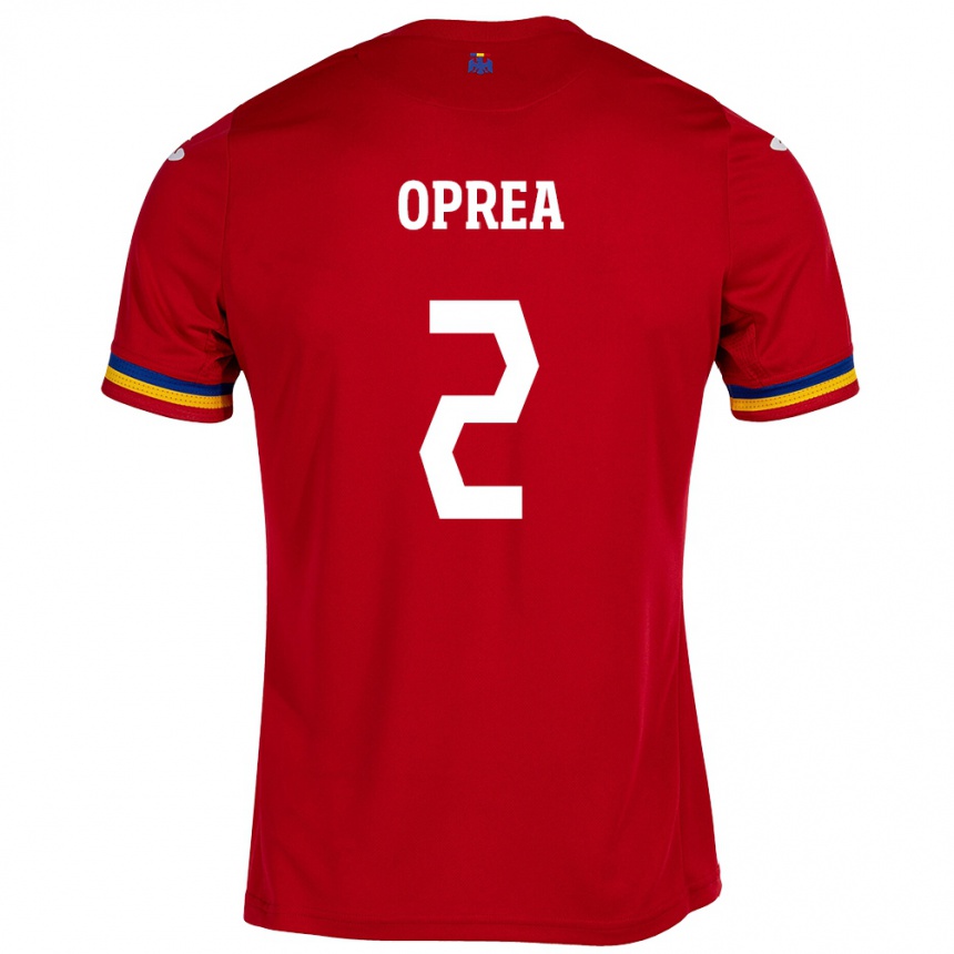 Men Football Romania Olivia Oprea #2 Red Away Jersey 24-26 T-Shirt Uk