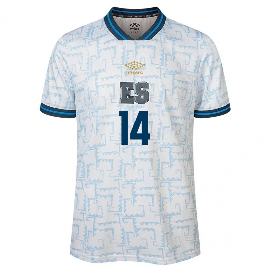 Men Football El Salvador Karen Reyes #14 White Away Jersey 24-26 T-Shirt Uk