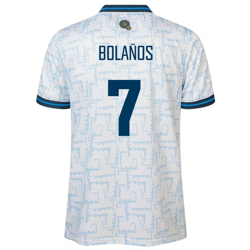 Men Football El Salvador Javier Bolaños #7 White Away Jersey 24-26 T-Shirt Uk