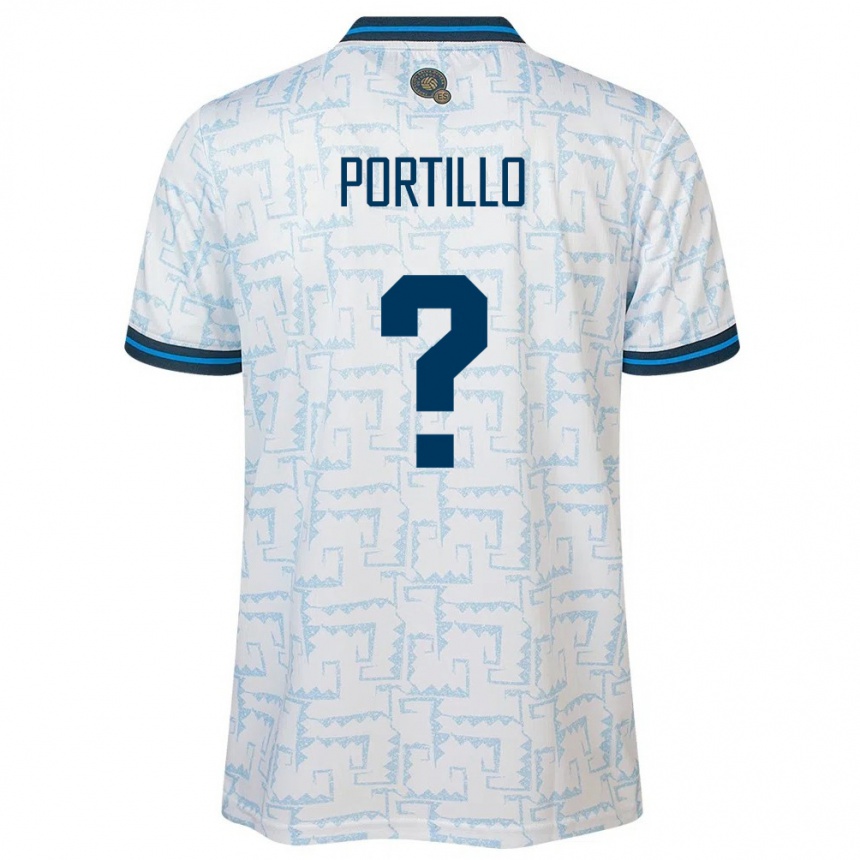 Men Football El Salvador Cristian Portillo #0 White Away Jersey 24-26 T-Shirt Uk