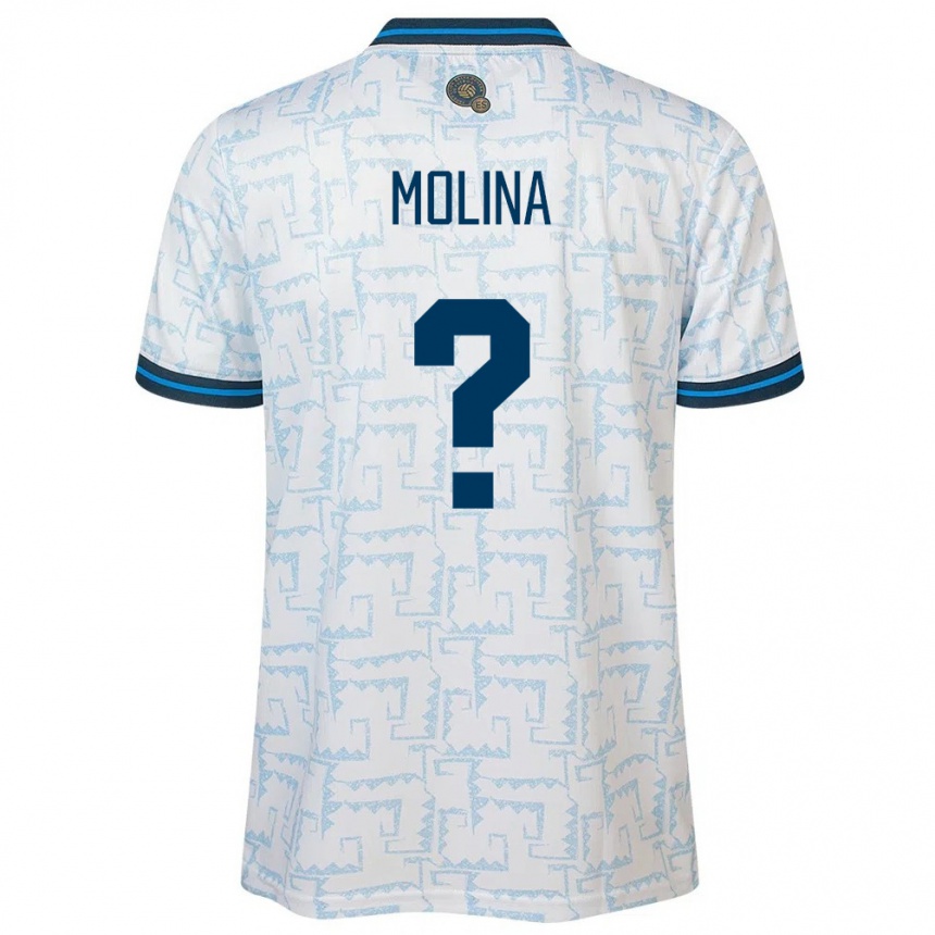 Men Football El Salvador William Molina #0 White Away Jersey 24-26 T-Shirt Uk