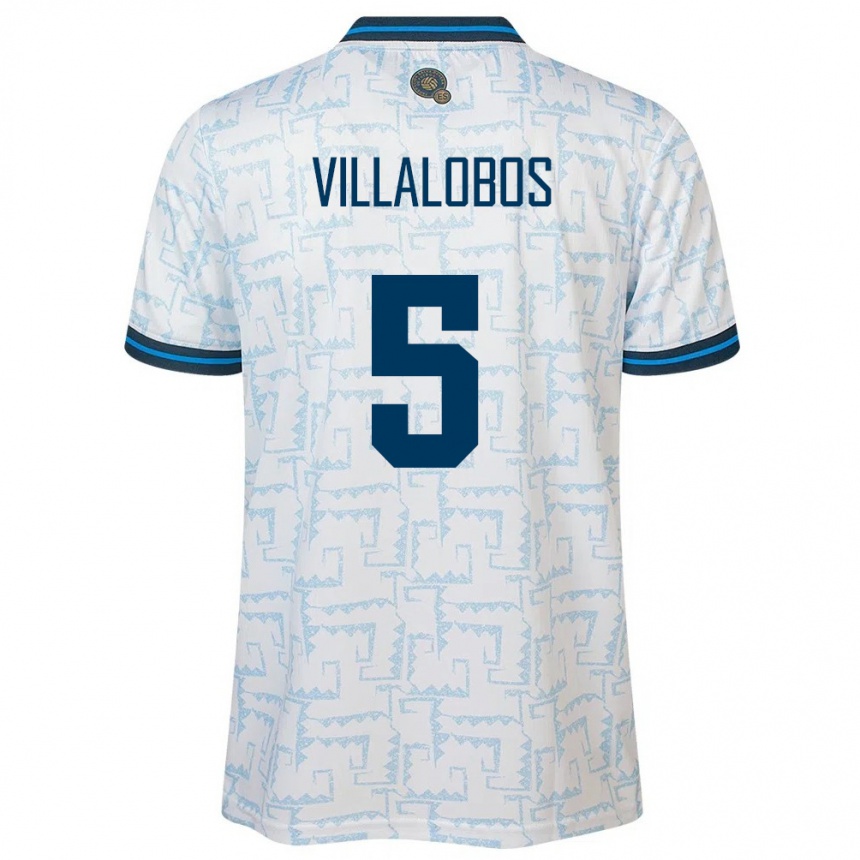 Men Football El Salvador Kristian Villalobos #5 White Away Jersey 24-26 T-Shirt Uk