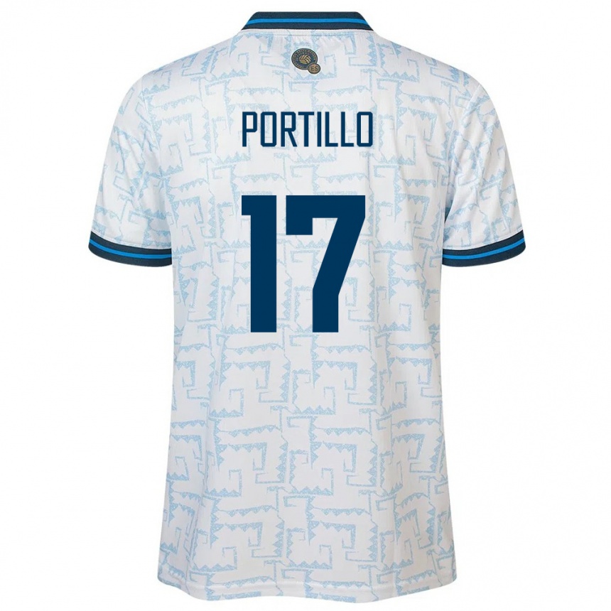 Men Football El Salvador Anderson Portillo #17 White Away Jersey 24-26 T-Shirt Uk