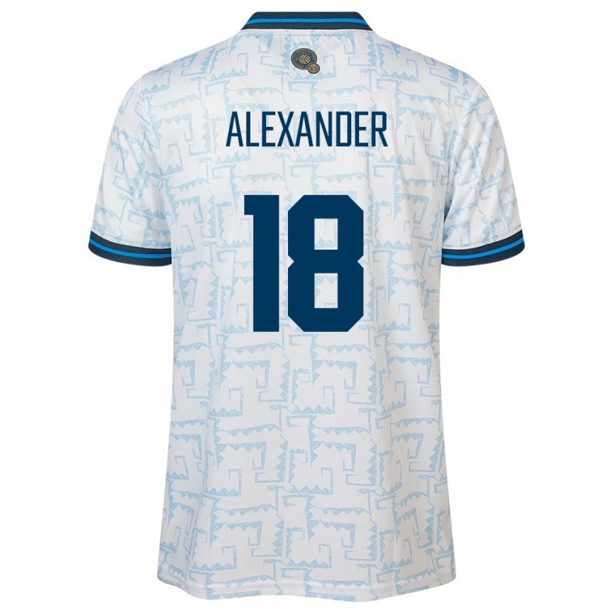 Men Football El Salvador Alexander Aguilar #18 White Away Jersey 24-26 T-Shirt Uk