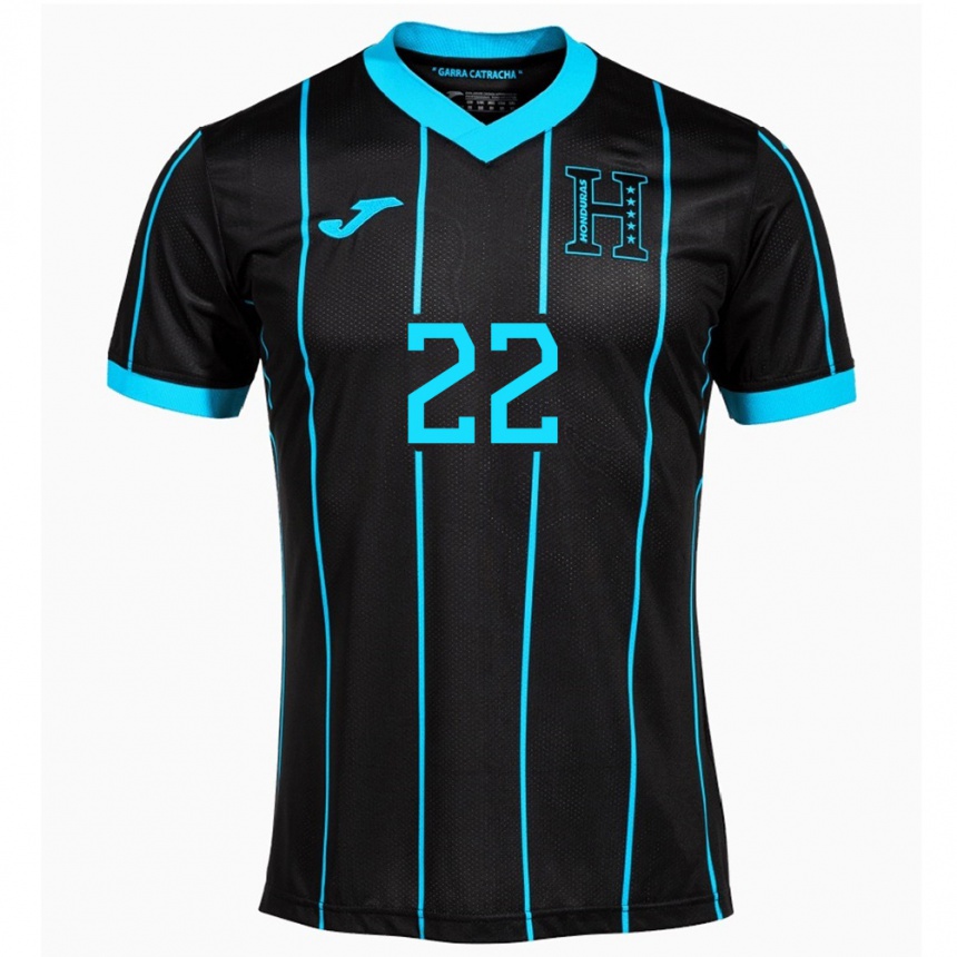 Men Football Honduras Luis López #22 Black Away Jersey 24-26 T-Shirt Uk