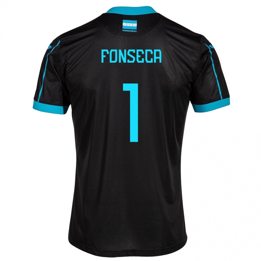 Men Football Honduras Harold Fonseca #1 Black Away Jersey 24-26 T-Shirt Uk