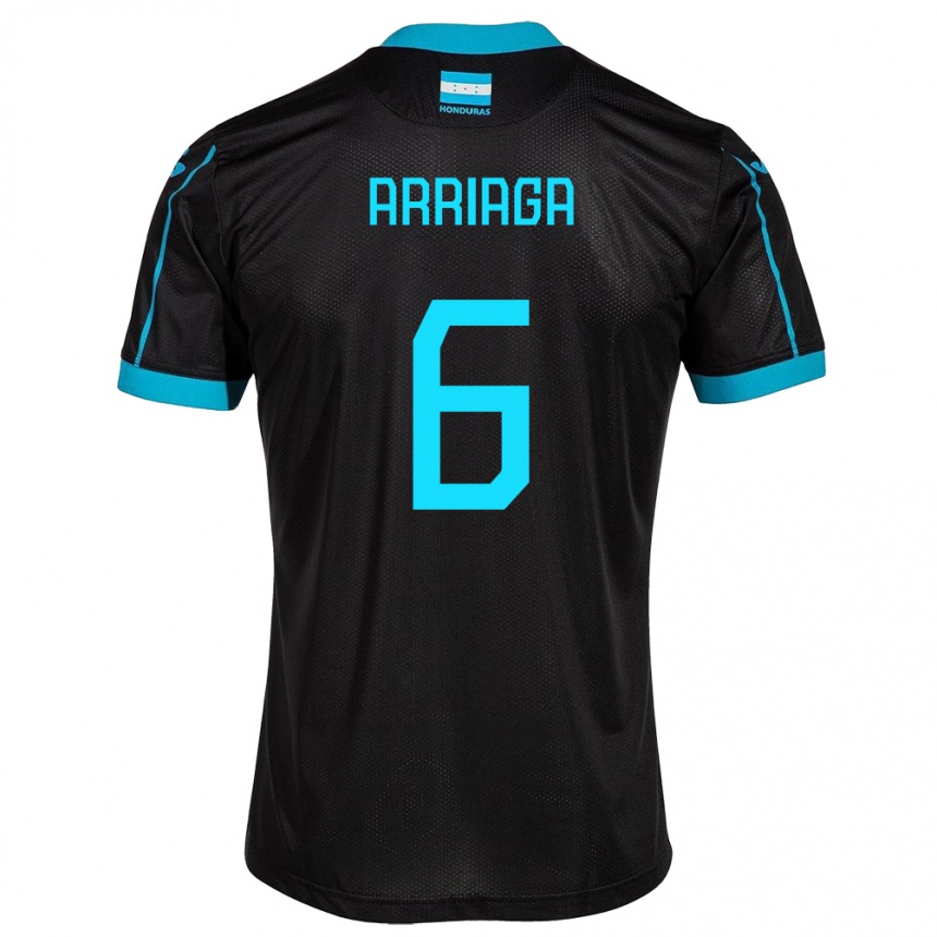 Men Football Honduras Javier Arriaga #6 Black Away Jersey 24-26 T-Shirt Uk