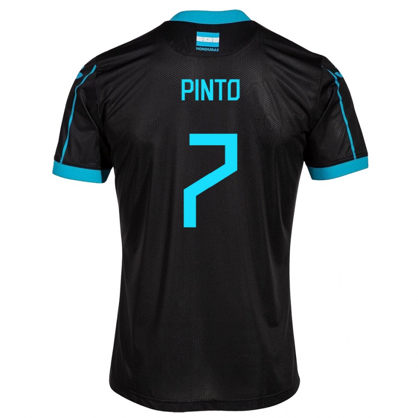 Men Football Honduras José Pinto #7 Black Away Jersey 24-26 T-Shirt Uk