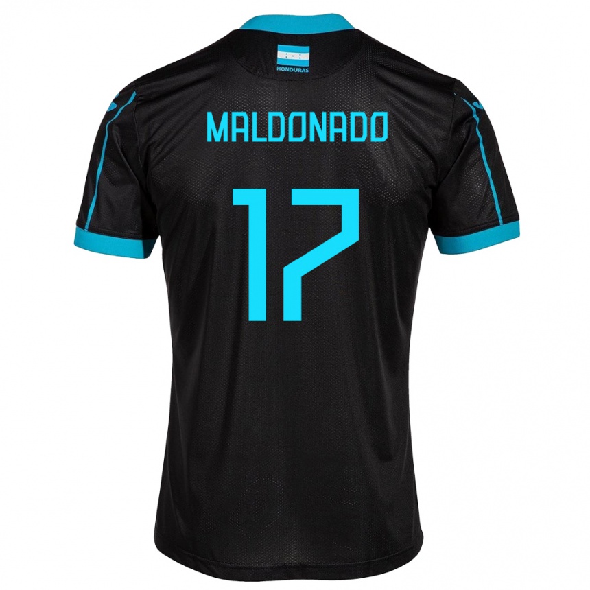 Men Football Honduras Axel Maldonado #17 Black Away Jersey 24-26 T-Shirt Uk