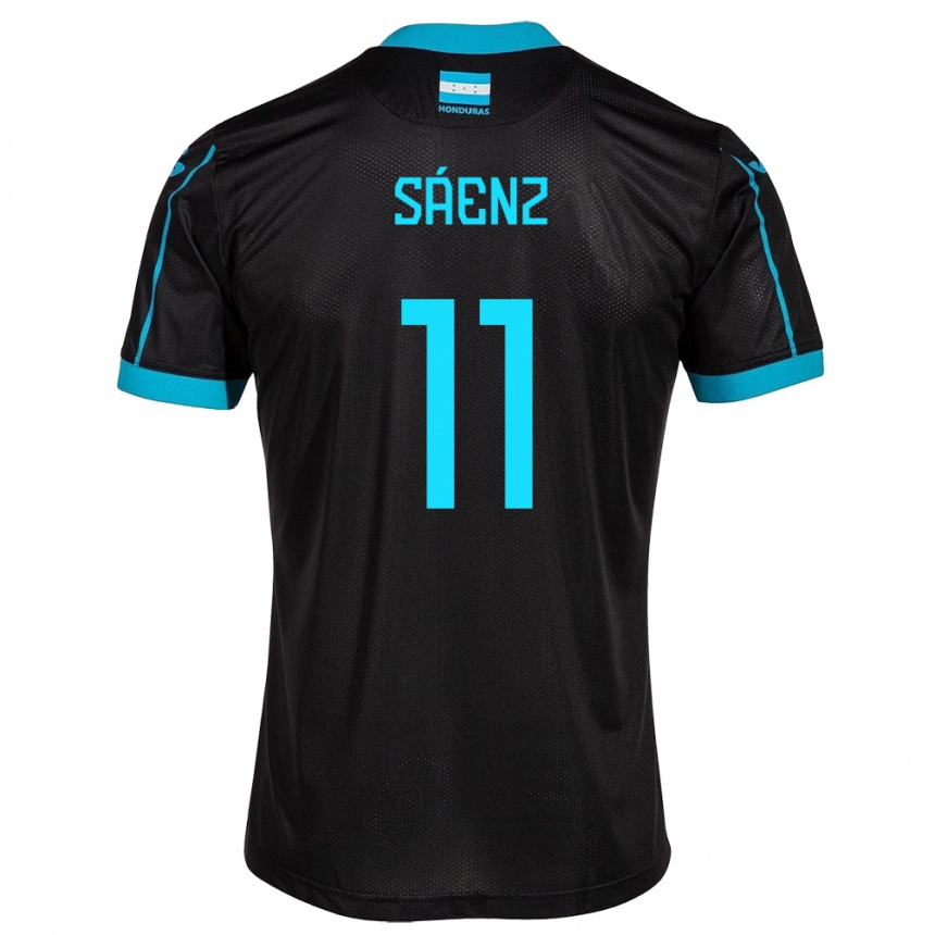 Men Football Honduras Bryan Sáenz #11 Black Away Jersey 24-26 T-Shirt Uk