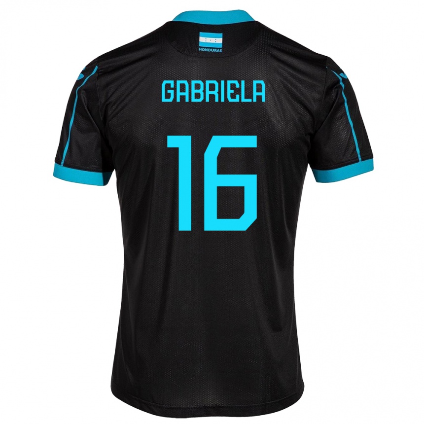 Men Football Honduras Gabriela García #16 Black Away Jersey 24-26 T-Shirt Uk