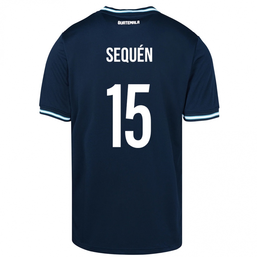 Men Football Guatemala Marlon Sequén #15 Blue Away Jersey 24-26 T-Shirt Uk