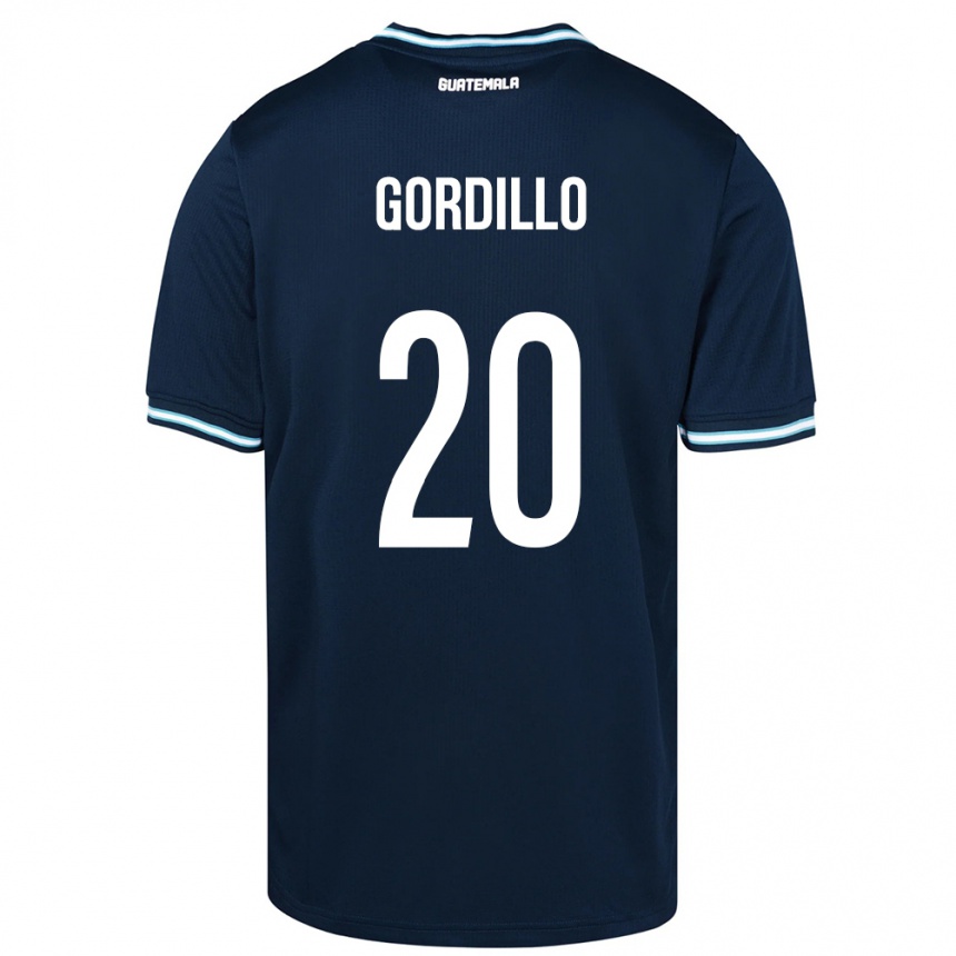 Men Football Guatemala Gerardo Gordillo #20 Blue Away Jersey 24-26 T-Shirt Uk